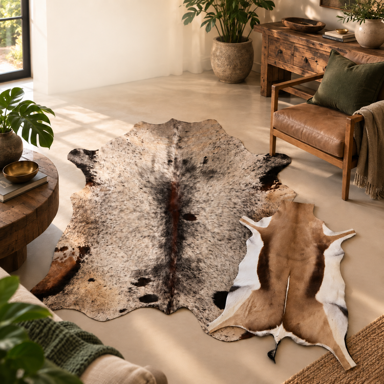 A Winning Combination - Genuine Nguni Hide + Complimentary Springbok Hide