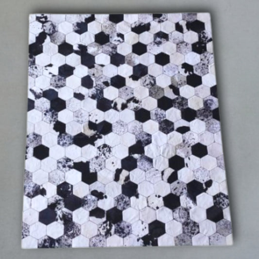 Custom Nguni Rug - Monochrome Hex (1.5mX2m)