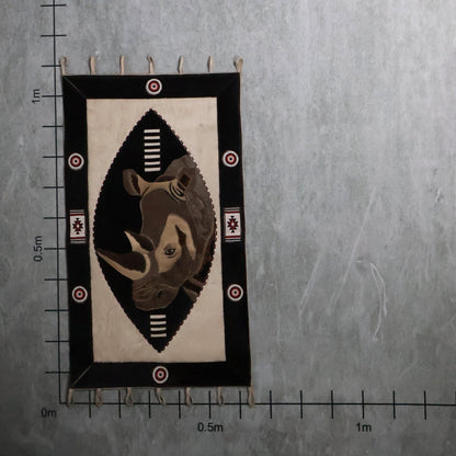 African Rhino Rug (0.6m  X 1.0m) | Nguni Cowhide Artisan Rug - Limited Edition