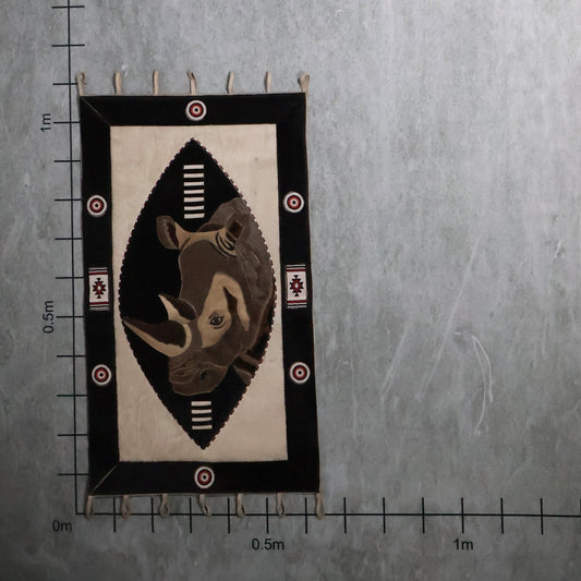 African Rhino Rug (0.6m  X 1.0m) | Nguni Cowhide Artisan Rug - Limited Edition