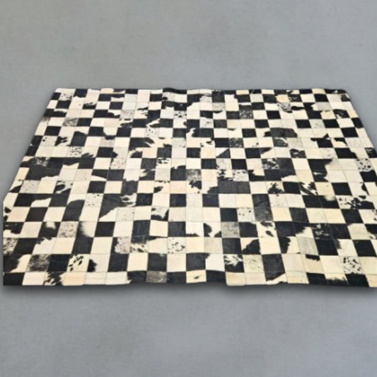 Custom Nguni Rug - Ebony Check (1.5mX2m)