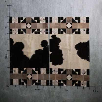 Heritage Geometric – Black & White #2 (0.7m  X 1.2m) | Prayer Mat | Nguni Cowhide Artisan Rug - Limited Edition (Copy) (Copy)