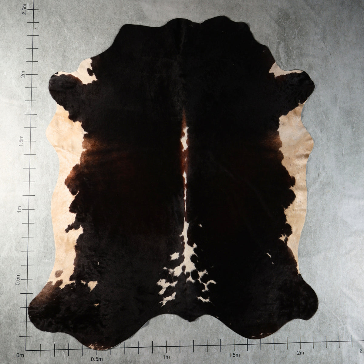 Premium Nguni Cowhide - Tri Colour Dark Brown, Black & Cream | AAG5409 | 2.2m x 2.4m