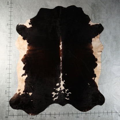 Premium Nguni Cowhide - Tri Colour Dark Brown, Black & Cream | AAG5409 | 2.2m x 2.4m