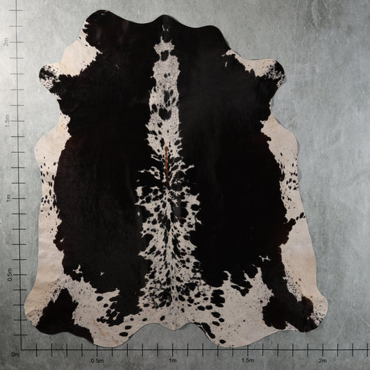 Premium Nguni Hide - Black & White Speckled | AAS8344 | 2.0m x 2.2m