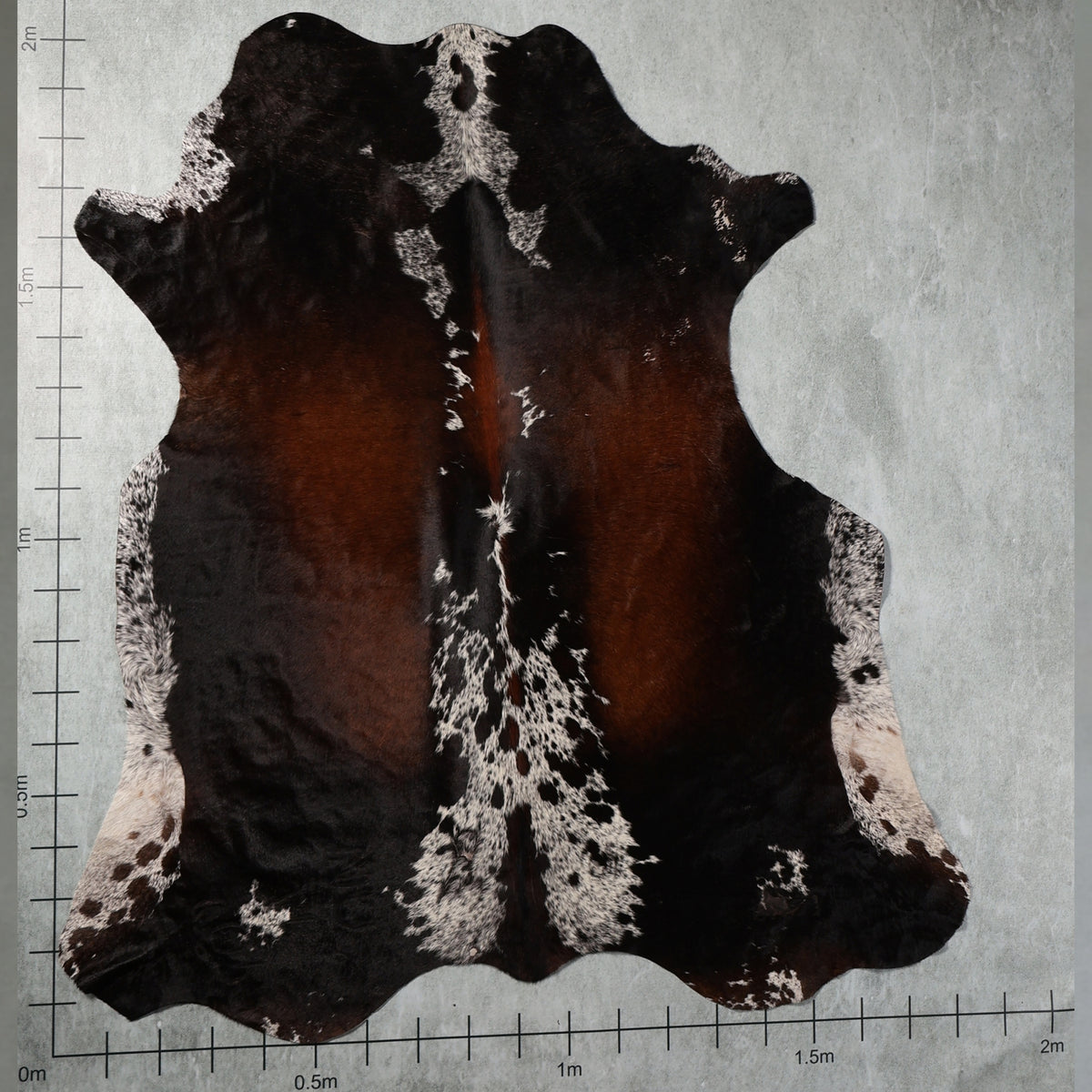 Standard Nguni Hide - Dark Brown, Chestnut & White | BGS2727 | 1.8m X 2.0m