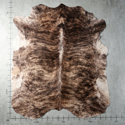 Dark brown brindle South African Nguni cowhide rug with natural markings – AGS7384