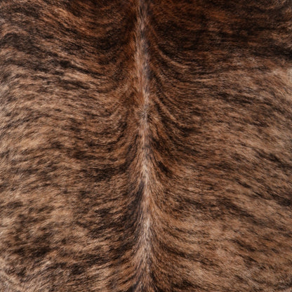 A close-up texture shot of a brindle nguni cowhide 