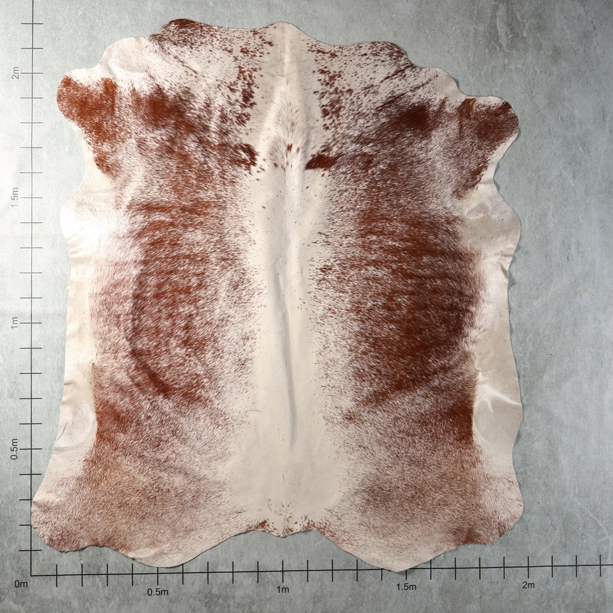 Genuine South African Nguni hide AAS8313 in cream and chestnut brown with fine speckled markings.