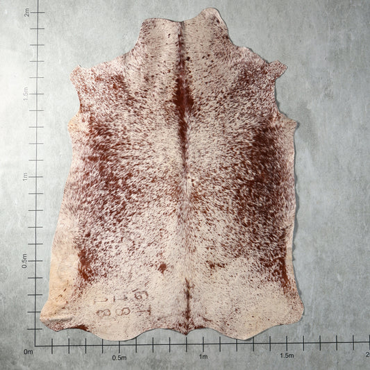 Chestnut brown and cream finely speckled genuine South African Nguni hide – BGS2734