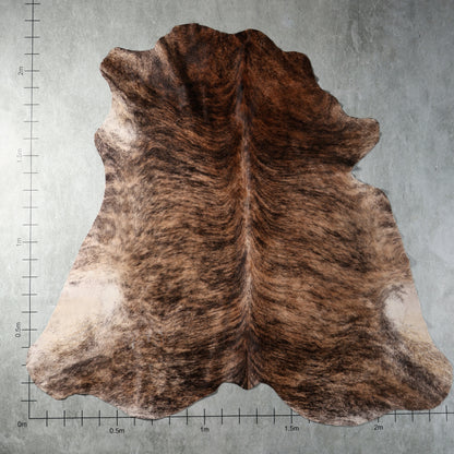 Dark brown brindle South African Nguni cowhide rug with natural markings – AGS7384