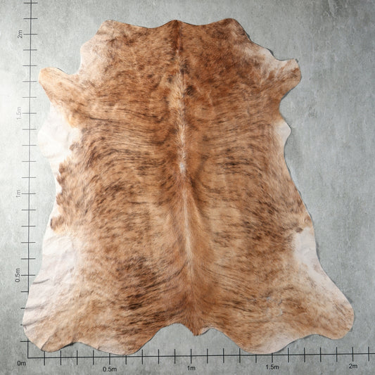 Light brown brindle genuine Nguni hide with tan and natural striped tones – AGS7385