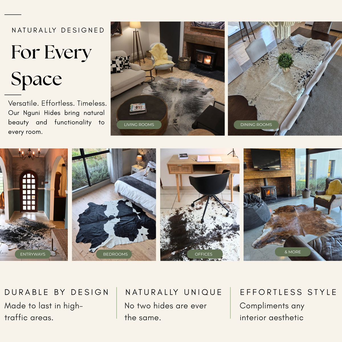 An example of where and how you can use genuine Nguni Cowhide Rugs