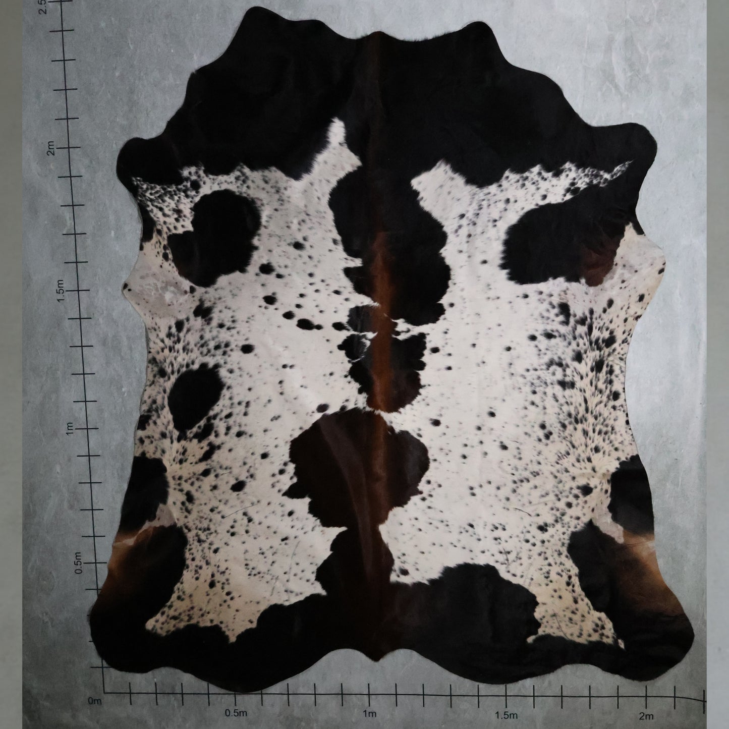 Tri-Colour Nguni Hide - Chestnut Brown, Black & White | TRI2839 | 2.1m x 2.4m