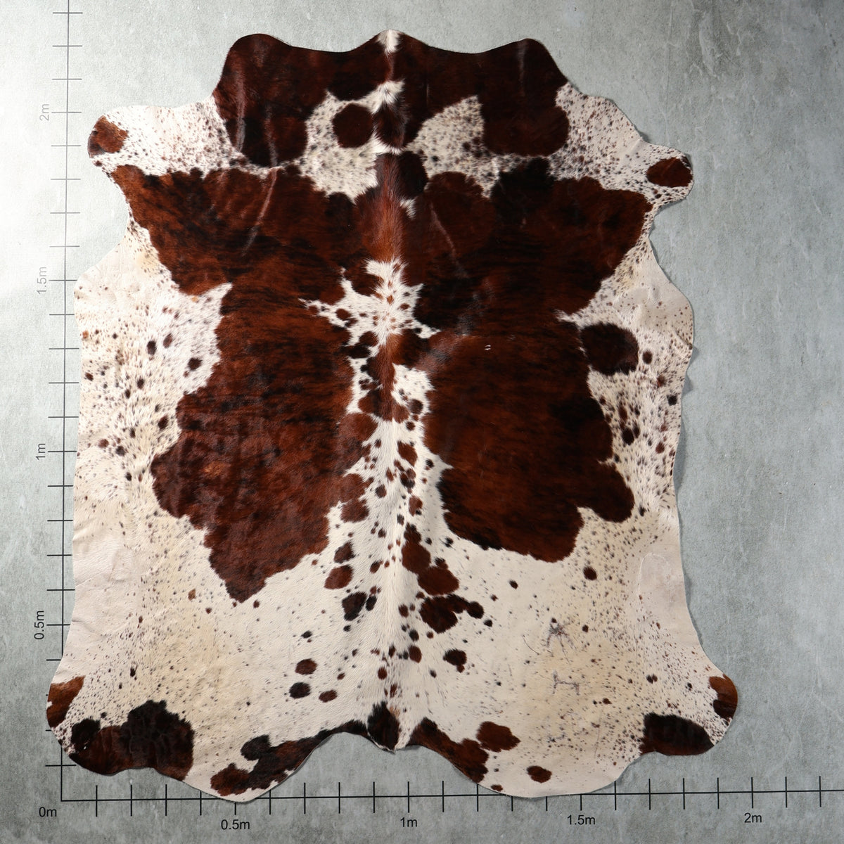 Genuine tri colour Nguni hide in brown, black and white with natural speckled pattern – TRI2848