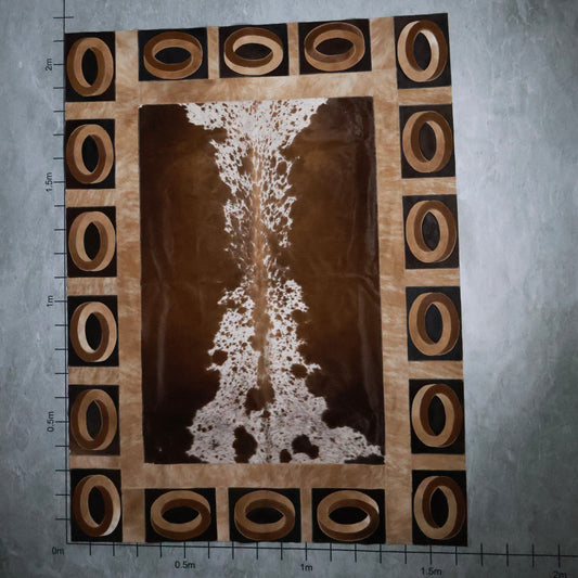 Natural Rhythm Rug (1.6m X 2.1m) | Nguni Cowhide Artisan Rug - Limited Edition
